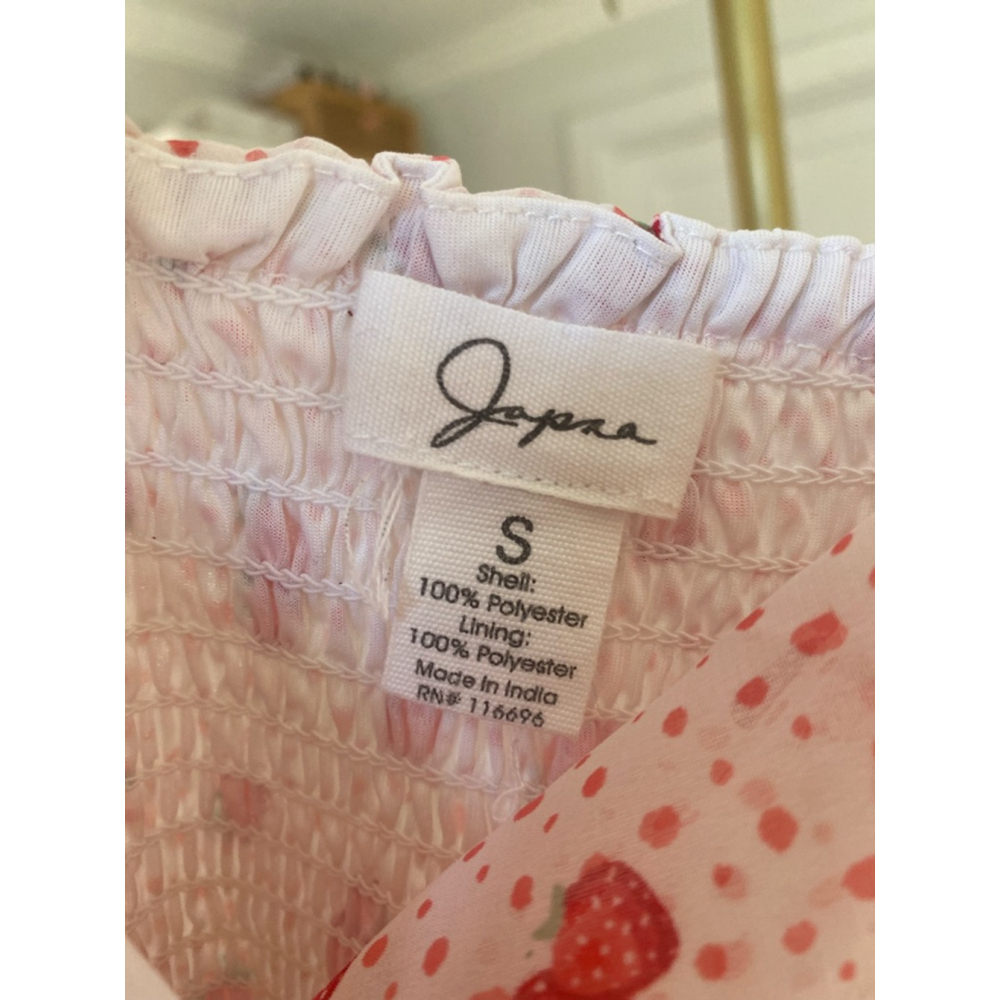 Jopn Strawberry Ruffle Mini Dress Coquette Dainty Feminine Romantic Quiet Luxury - Picture 5 of 6